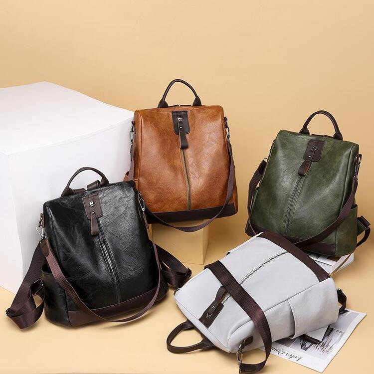 Maryam™ | Stylish and versatile leather backpack with large capacity