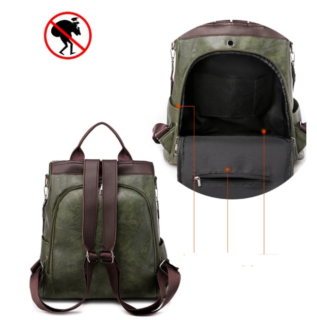 Maryam™ | Stylish and versatile leather backpack with large capacity