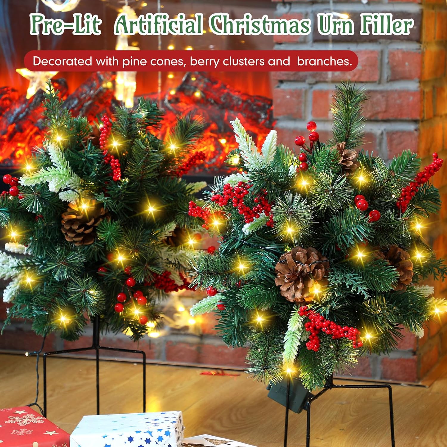 Ledsen™ ChristmasBushes: Buiten LED Verlicht Kerst Struiken Plantenbak Vullers