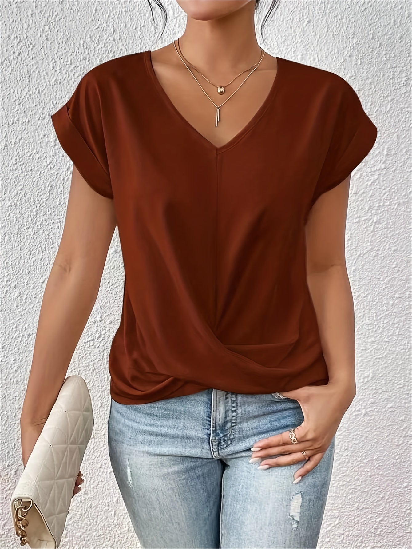 Eloise™ | V-neck top with tie detail
