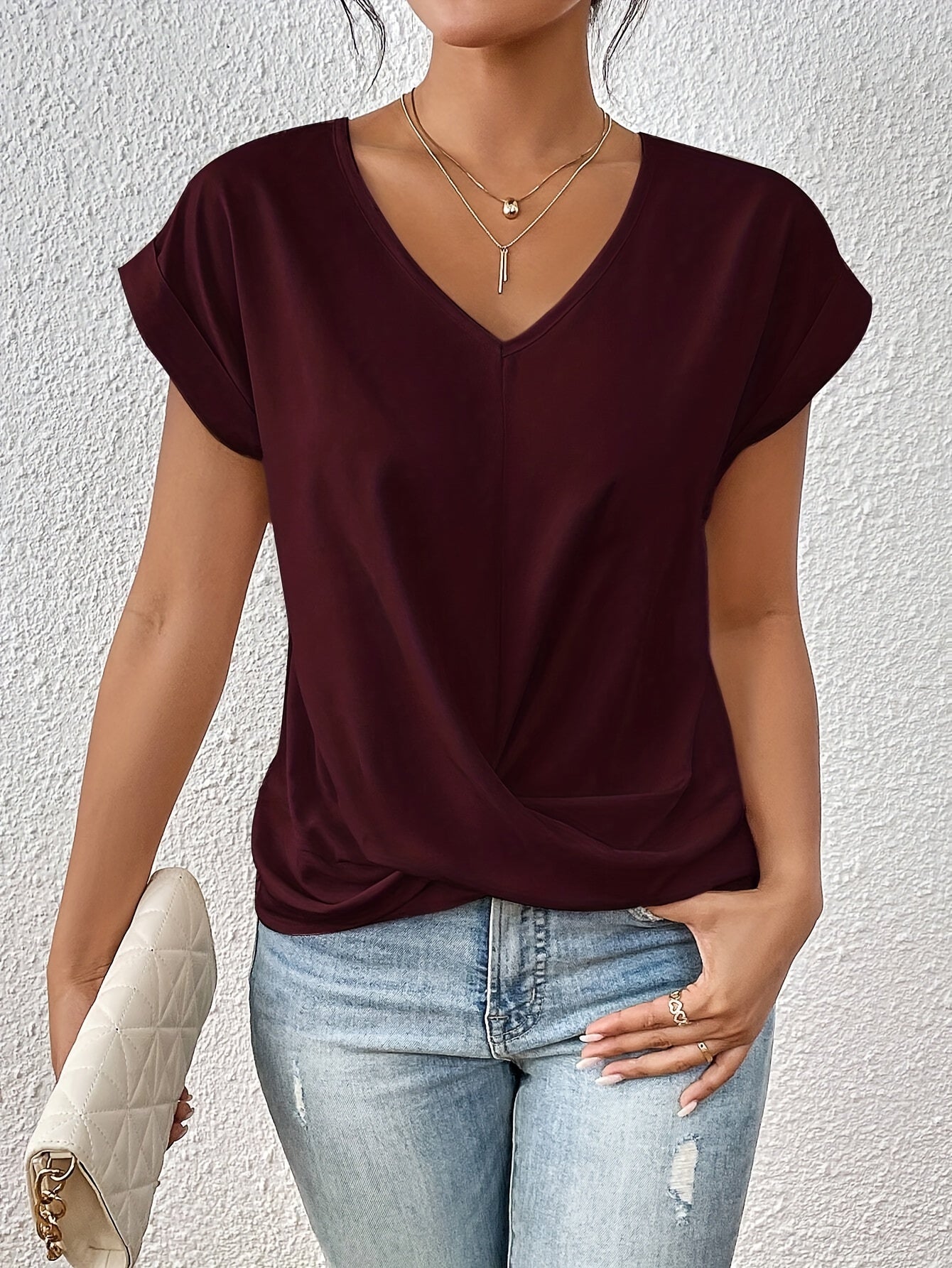 Eloise™ | V-neck top with tie detail