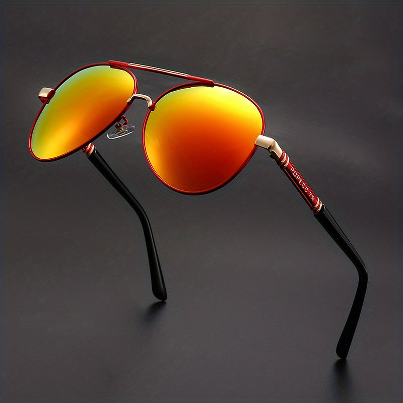 Scarlett™ – Retro Large Metal Frame Glasses in Red & Gold (1+1 Free)