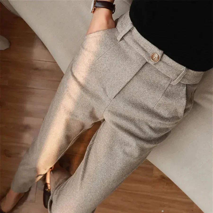 Mike™ | Elegant pure wool suit trousers
