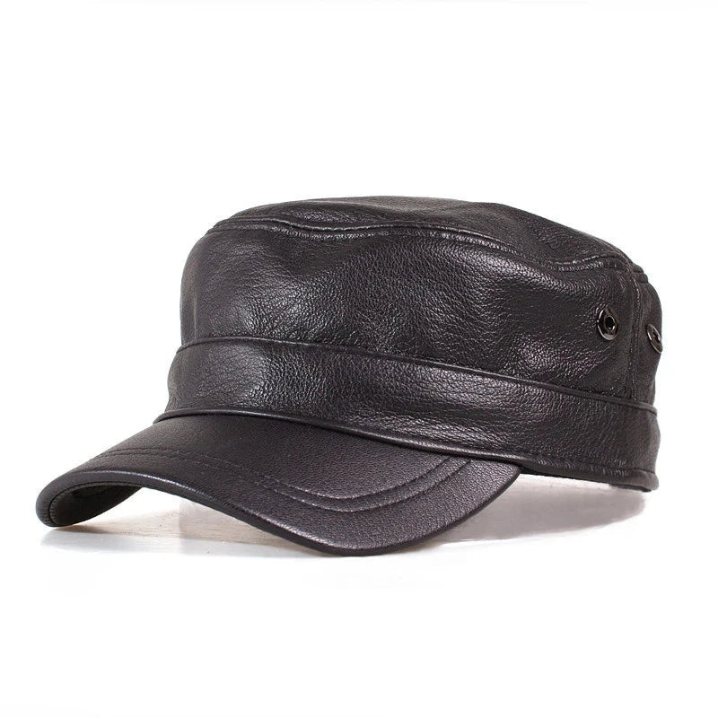 Sage & Moss™ | Vintage Leather Military Cap