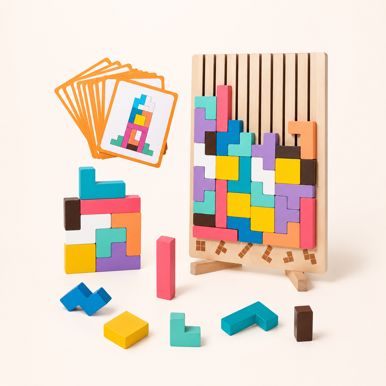 Montessori Houten Tetris - Educatief Stapelspel