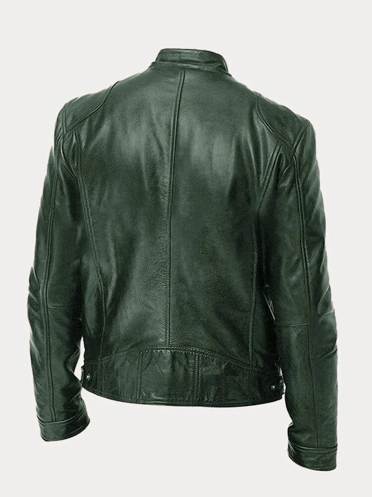 Enzy™ | Casual faux leather jacket