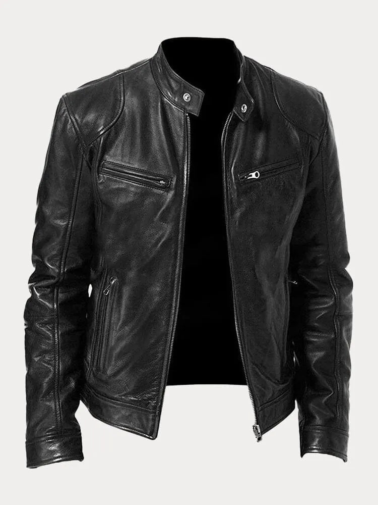 Enzy™ | Casual faux leather jacket