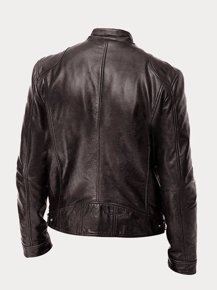 Enzy™ | Casual faux leather jacket
