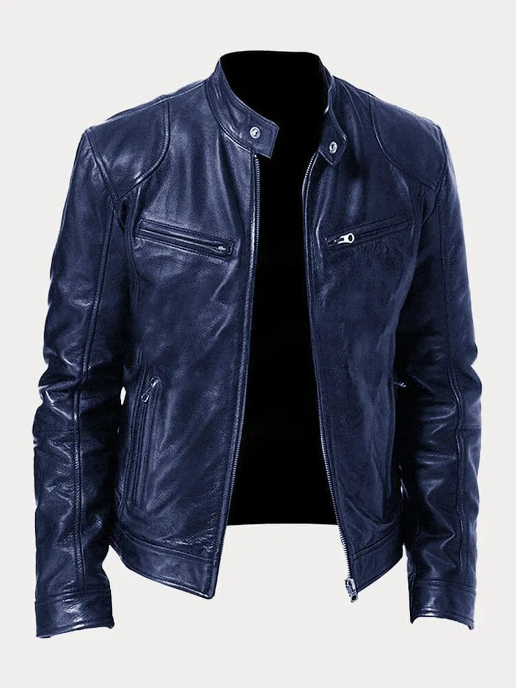 Enzy™ | Casual faux leather jacket