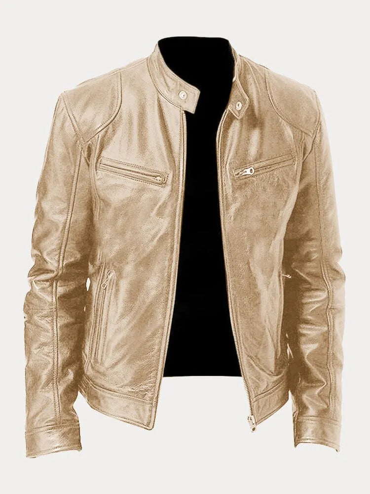 Enzy™ | Casual faux leather jacket