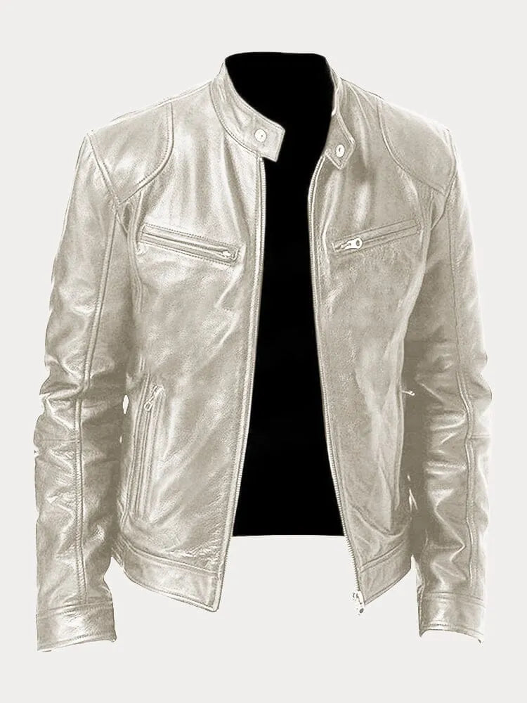 Enzy™ | Casual faux leather jacket