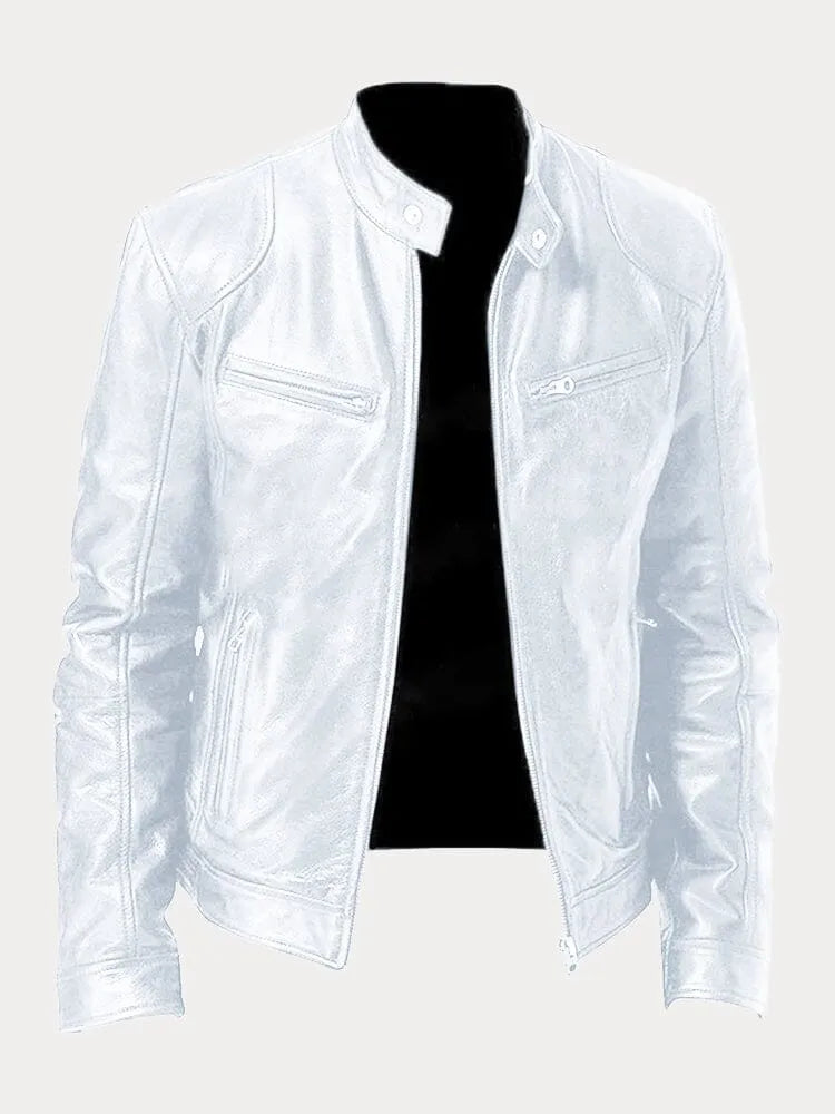 Enzy™ | Casual faux leather jacket