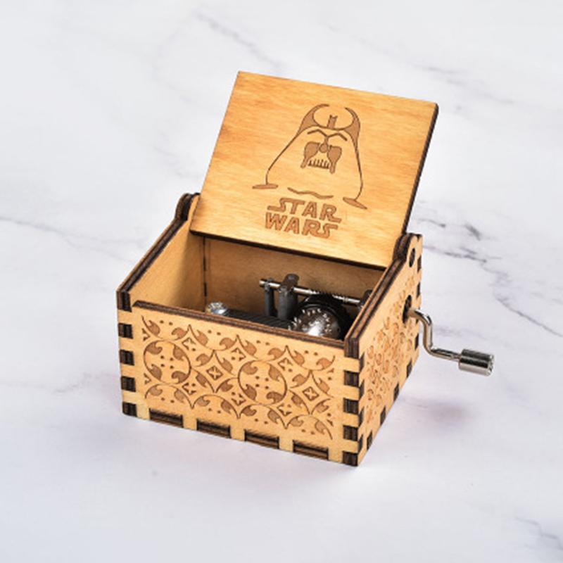 MusicBox - Hand Zwengel Houten Muziekdoos