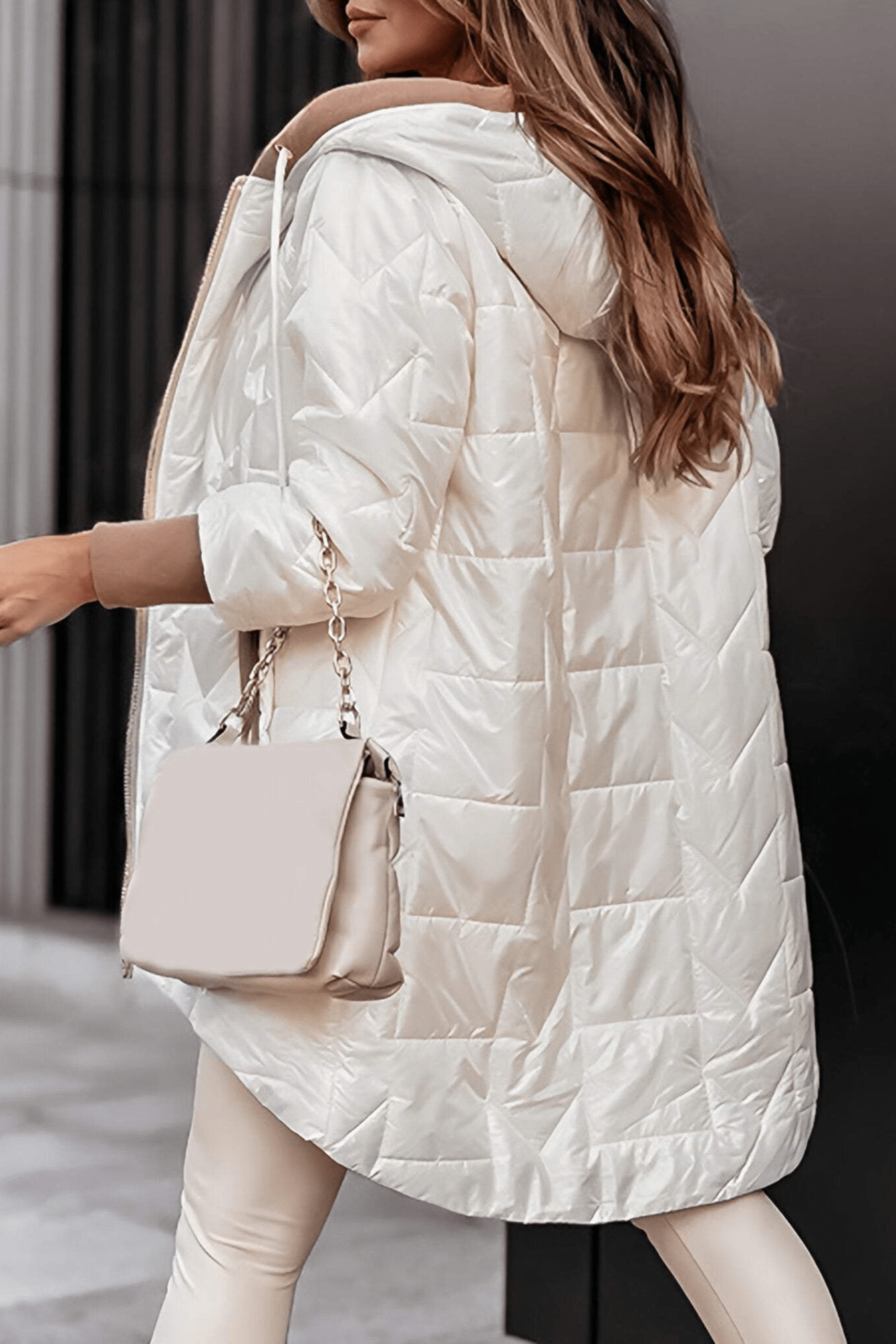 Leila™ | Hooded winter jacket with zipper in solid colors