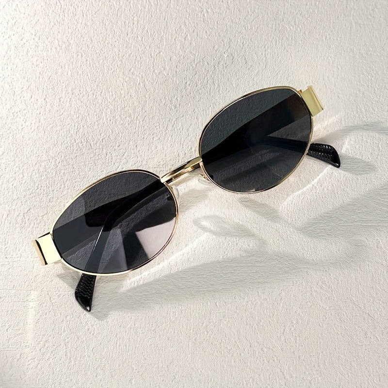 Chloe™ | Retro Oval Clear Lens Glasses with Metal Finish (1+1 Free)