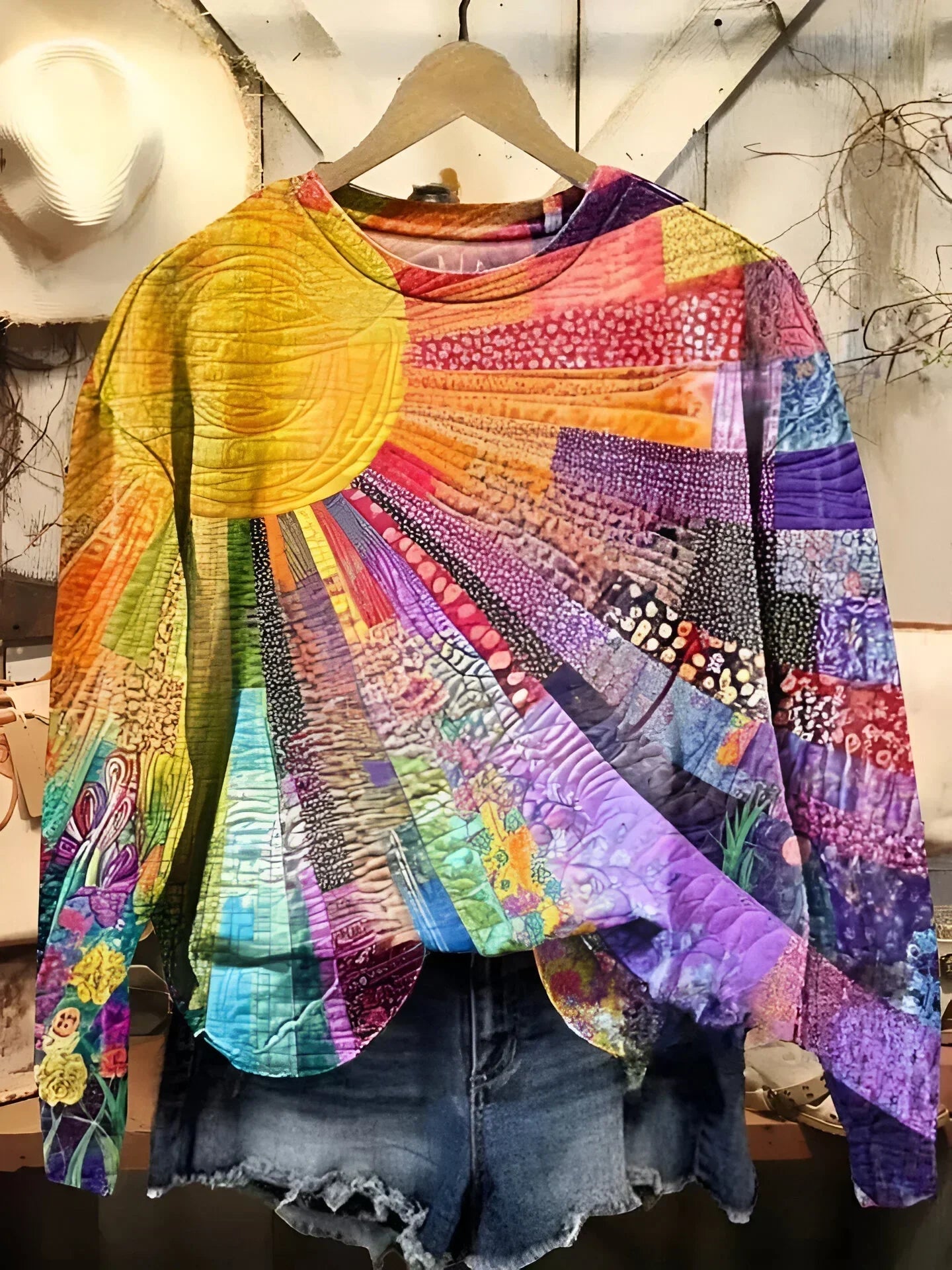 Agnes™ | Sweatshirt Colorful sun collage
