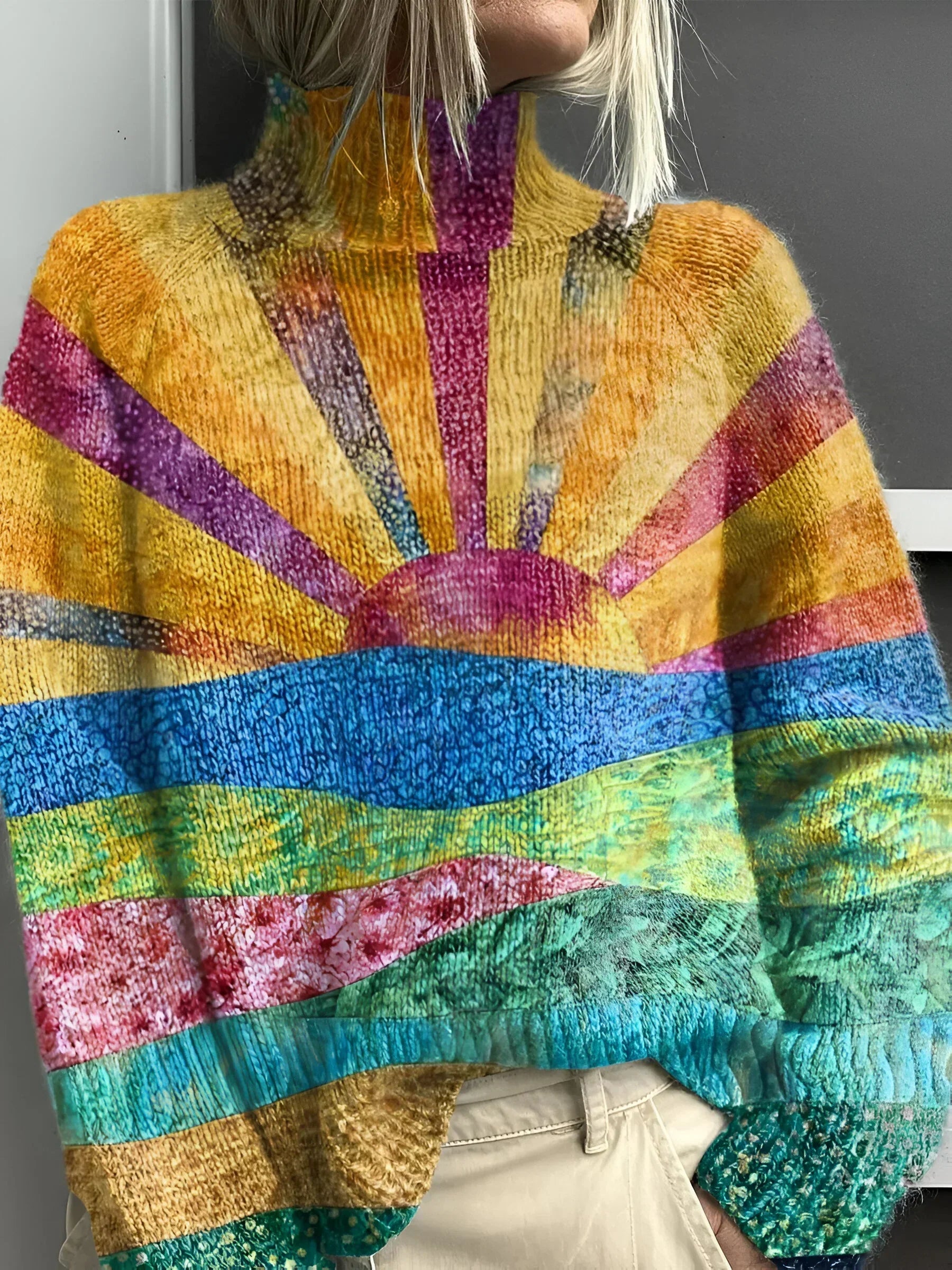 Anneli™ | Happy and colorful turtleneck sweater