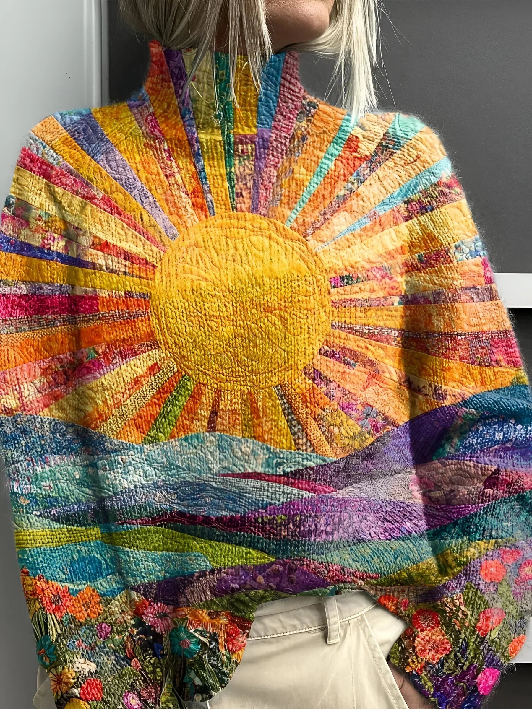 Carin™ | Cheerful colorful turtleneck sweater