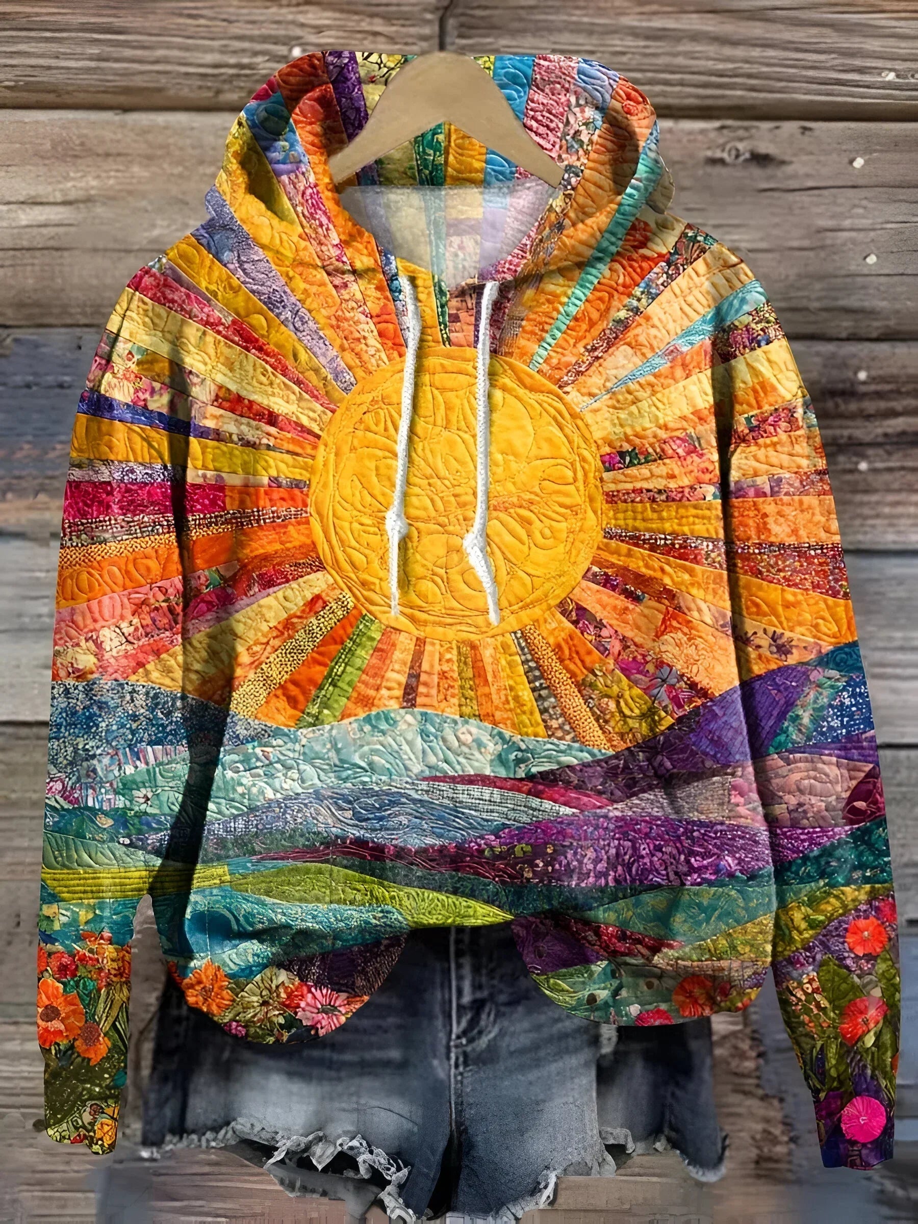 Gun™ | Hoodie with colorful sunrise