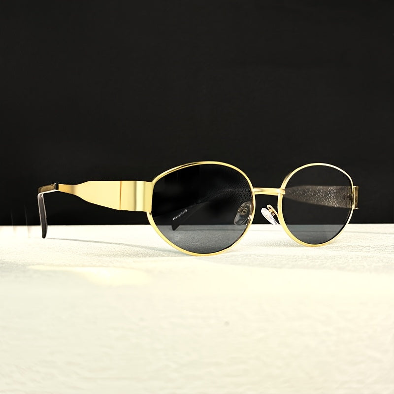 Chloe™ | Retro Oval Clear Lens Glasses with Metal Finish (1+1 Free)