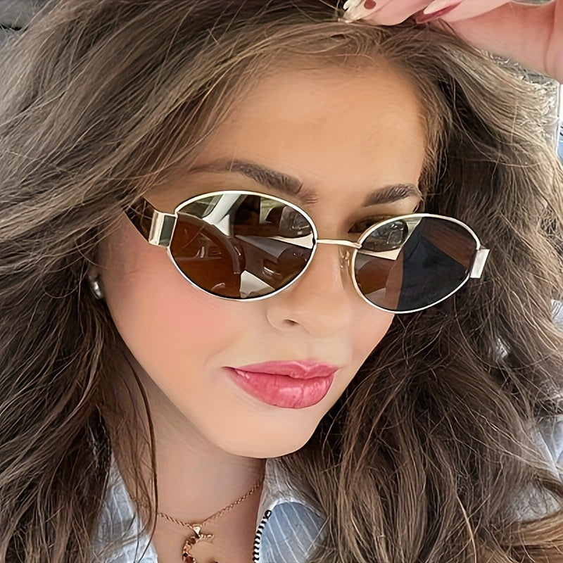 Chloe™ | Retro Oval Clear Lens Glasses with Metal Finish (1+1 Free)