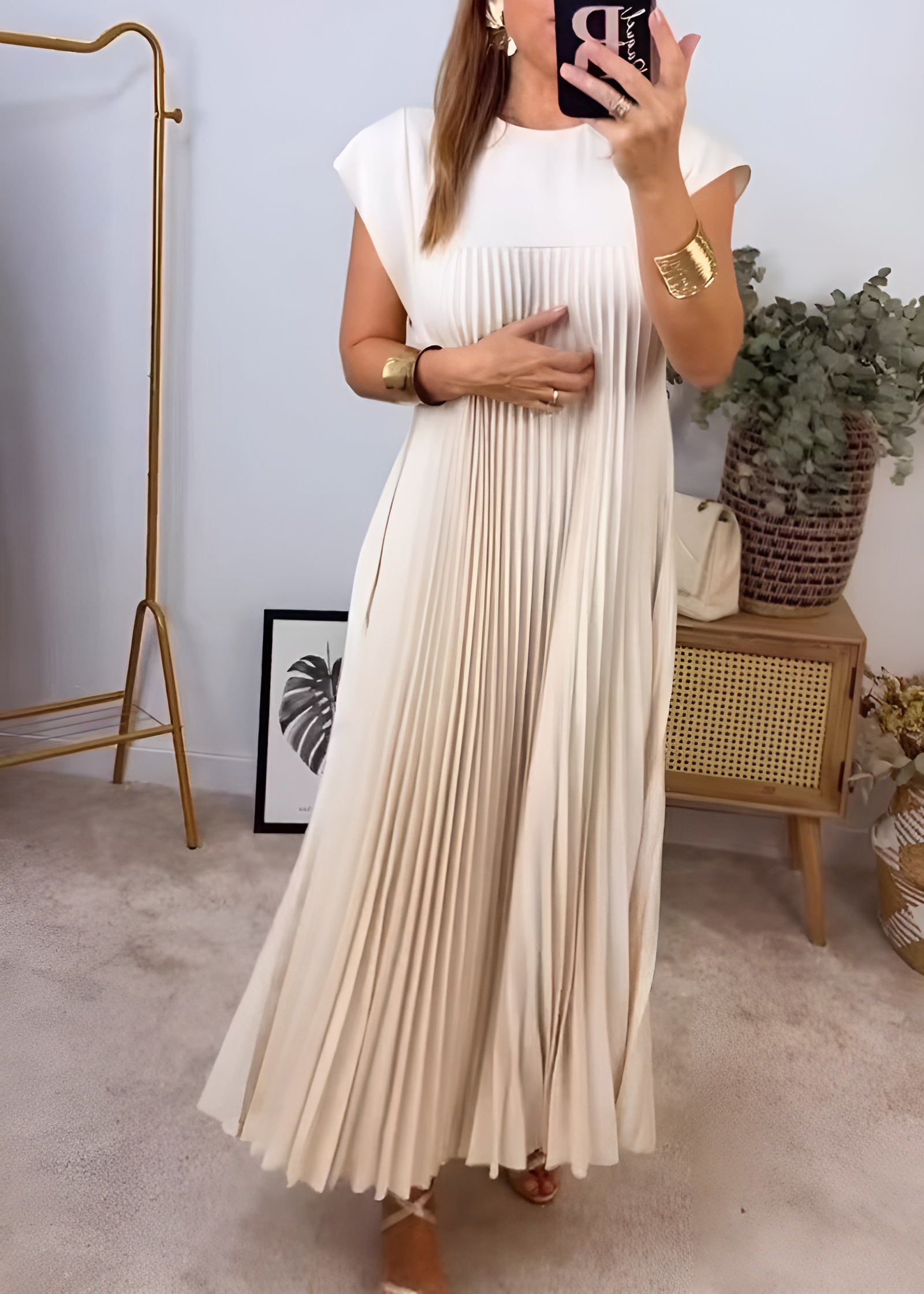 Simone ™| Light, refined pleated dress
