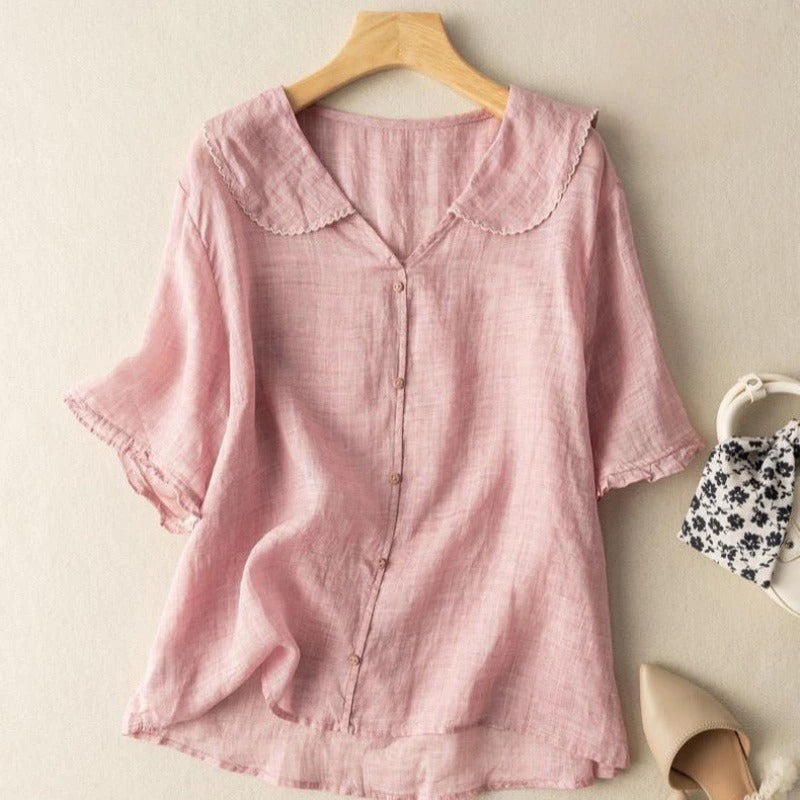 Adele™ | Naturally Elegant Hemp Blouse