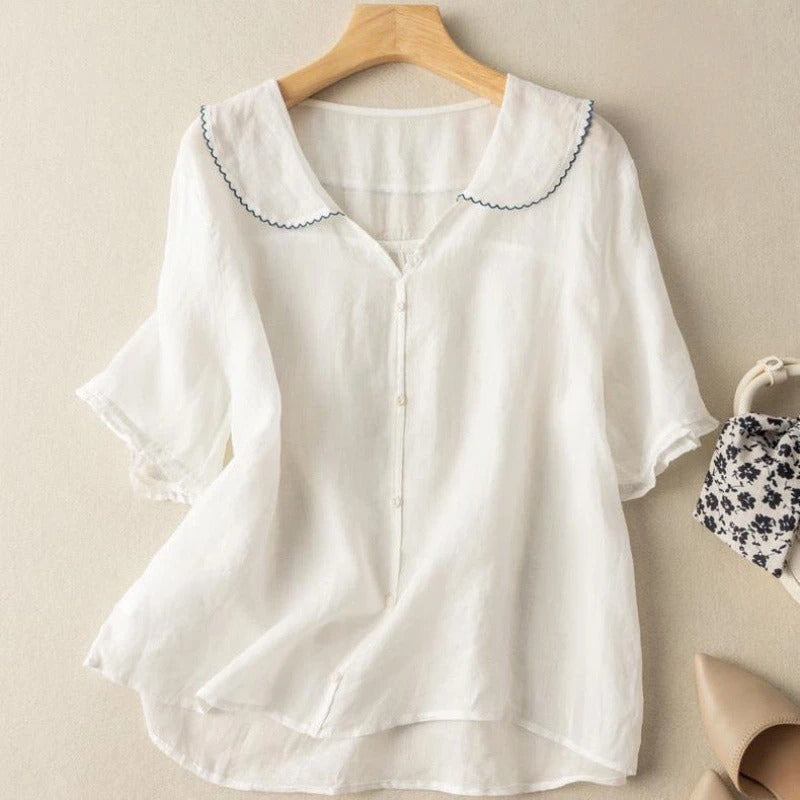 Adele™ | Naturally Elegant Hemp Blouse