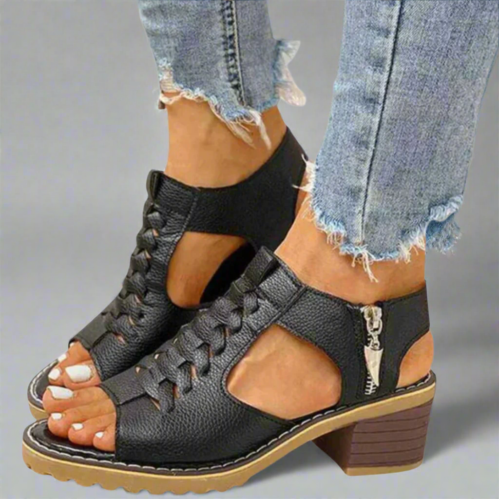 Gertrud™ | Orthopedic sandals with high heel comfort