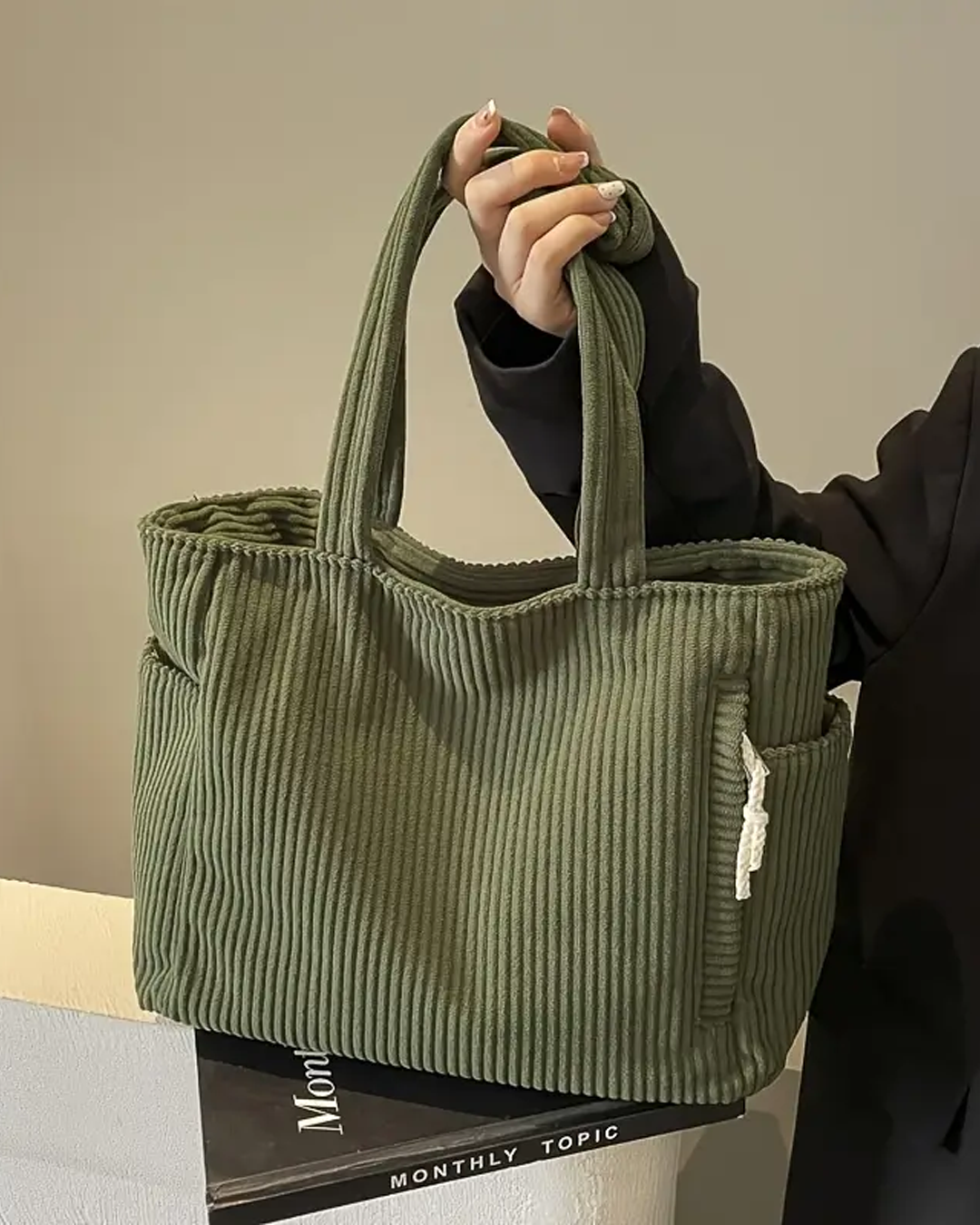 Tilda™ | Ribbed Tote Bag with Cord Detail