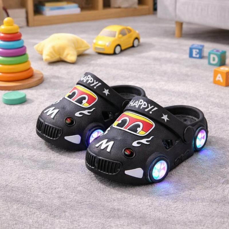 FlashWheels - Schattige cartoon auto slippers met gekleurde lichtjes en antislipzool