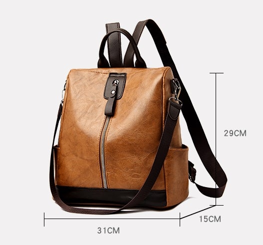 Maryam™ | Stylish and versatile leather backpack with large capacity