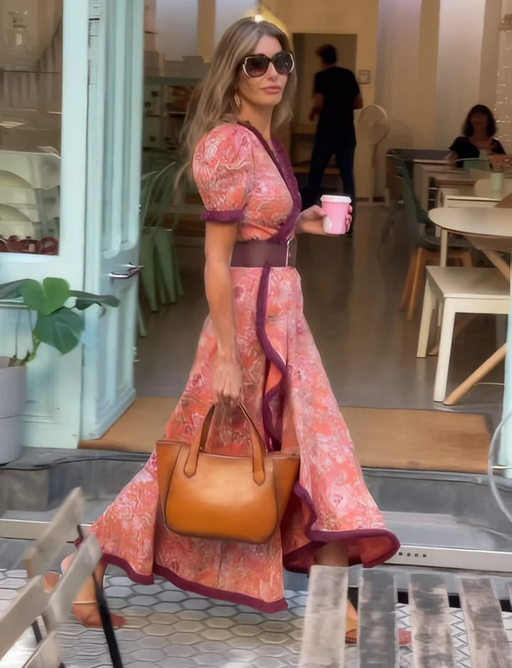Isabelle™ | Elegant Pink Maxi Dress – Grace in Every Detail