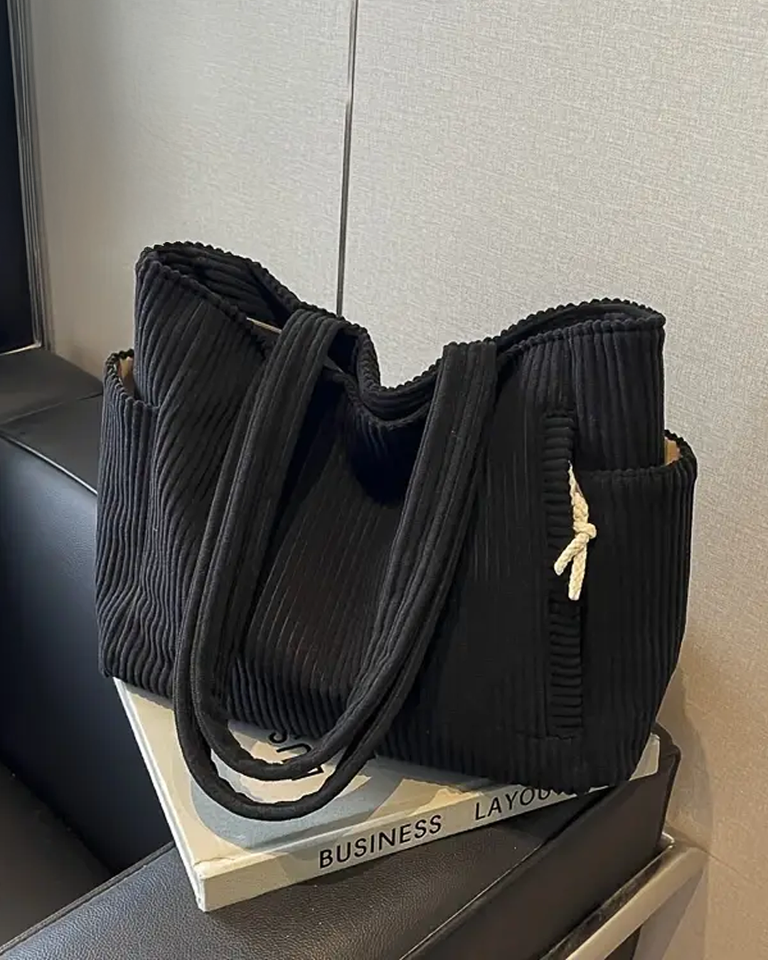 Tilda™ | Ribbed Tote Bag with Cord Detail