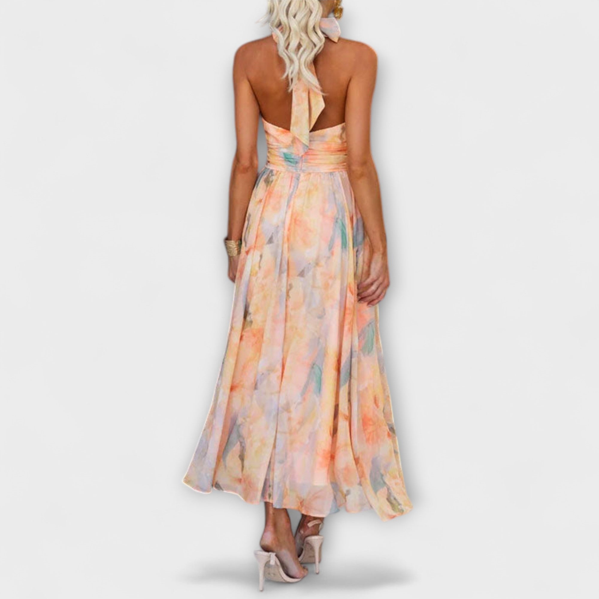 Isla™ | Halterneck Open Back Maxi Dress