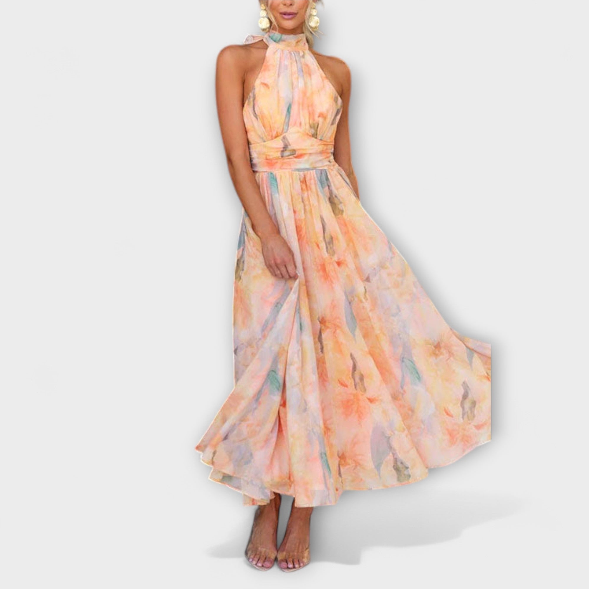 Isla™ | Halterneck Open Back Maxi Dress