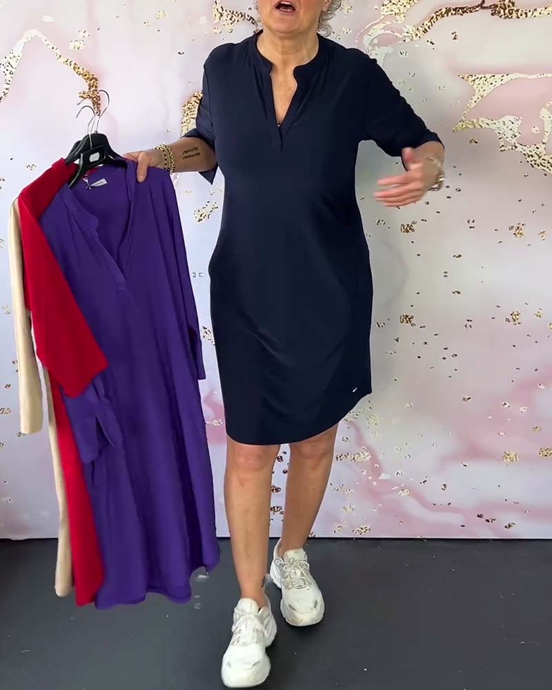 Hanne |Elegant V-Neck Dress