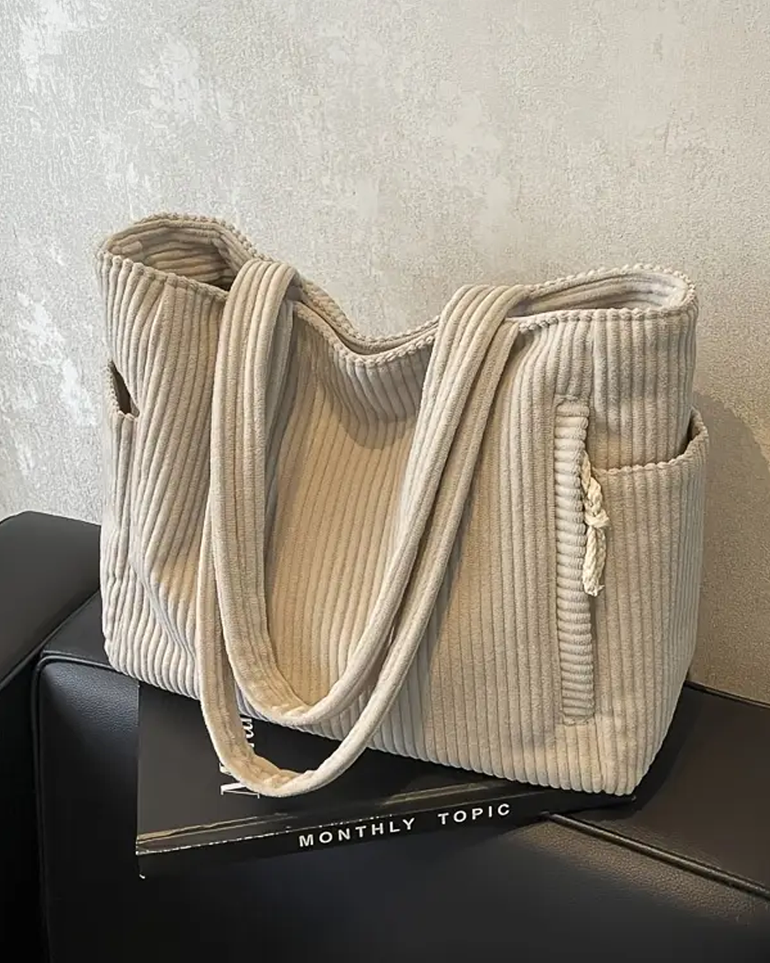 Tilda™ | Ribbed Tote Bag with Cord Detail