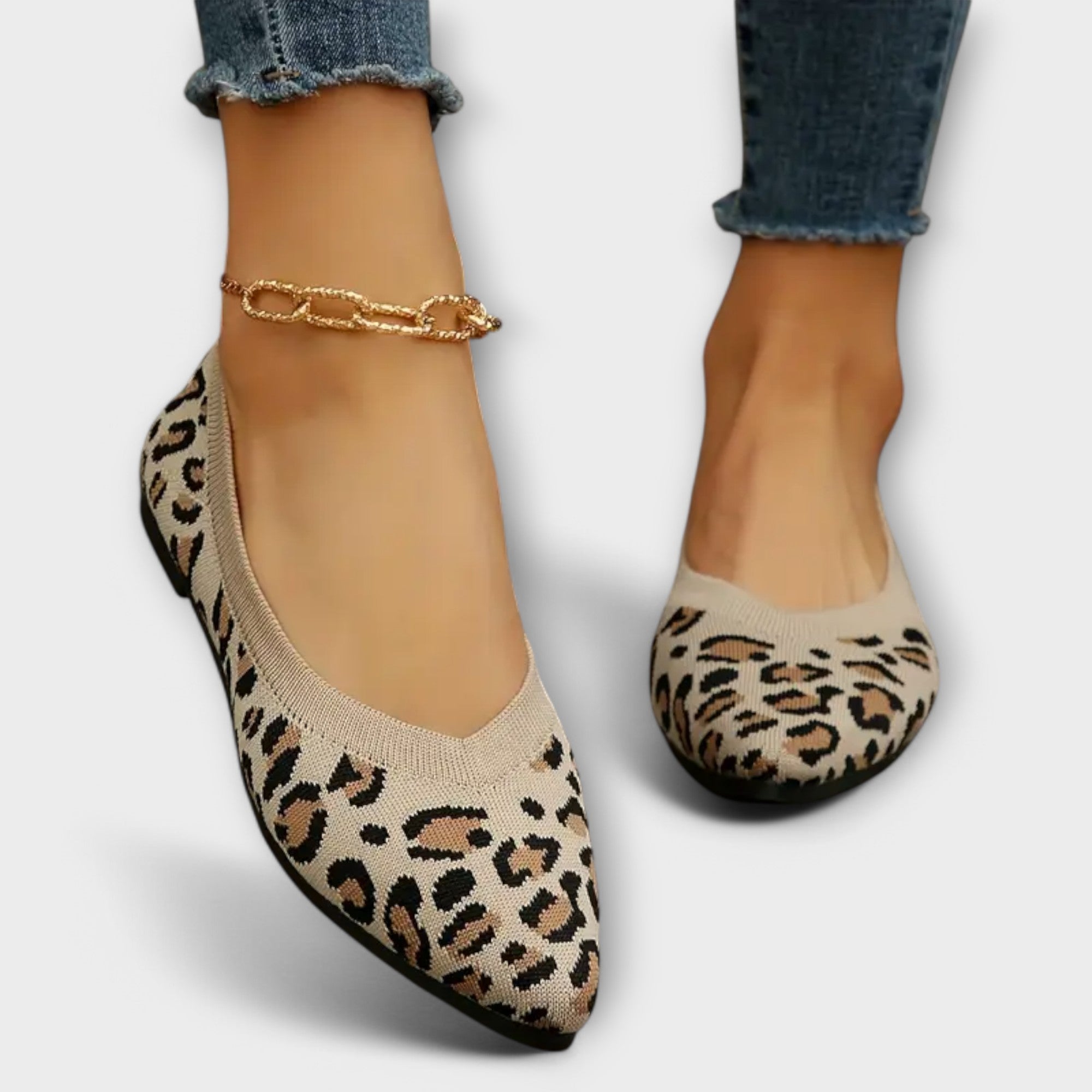 Solvei™ | Leopard print pointed flats