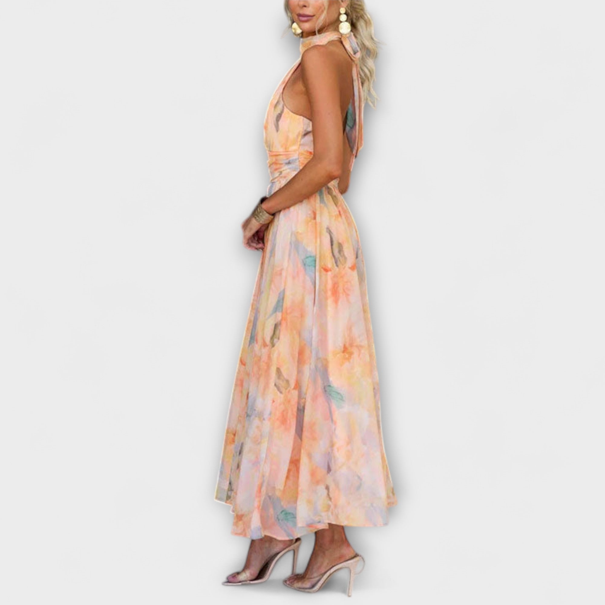 Isla™ | Halterneck Open Back Maxi Dress