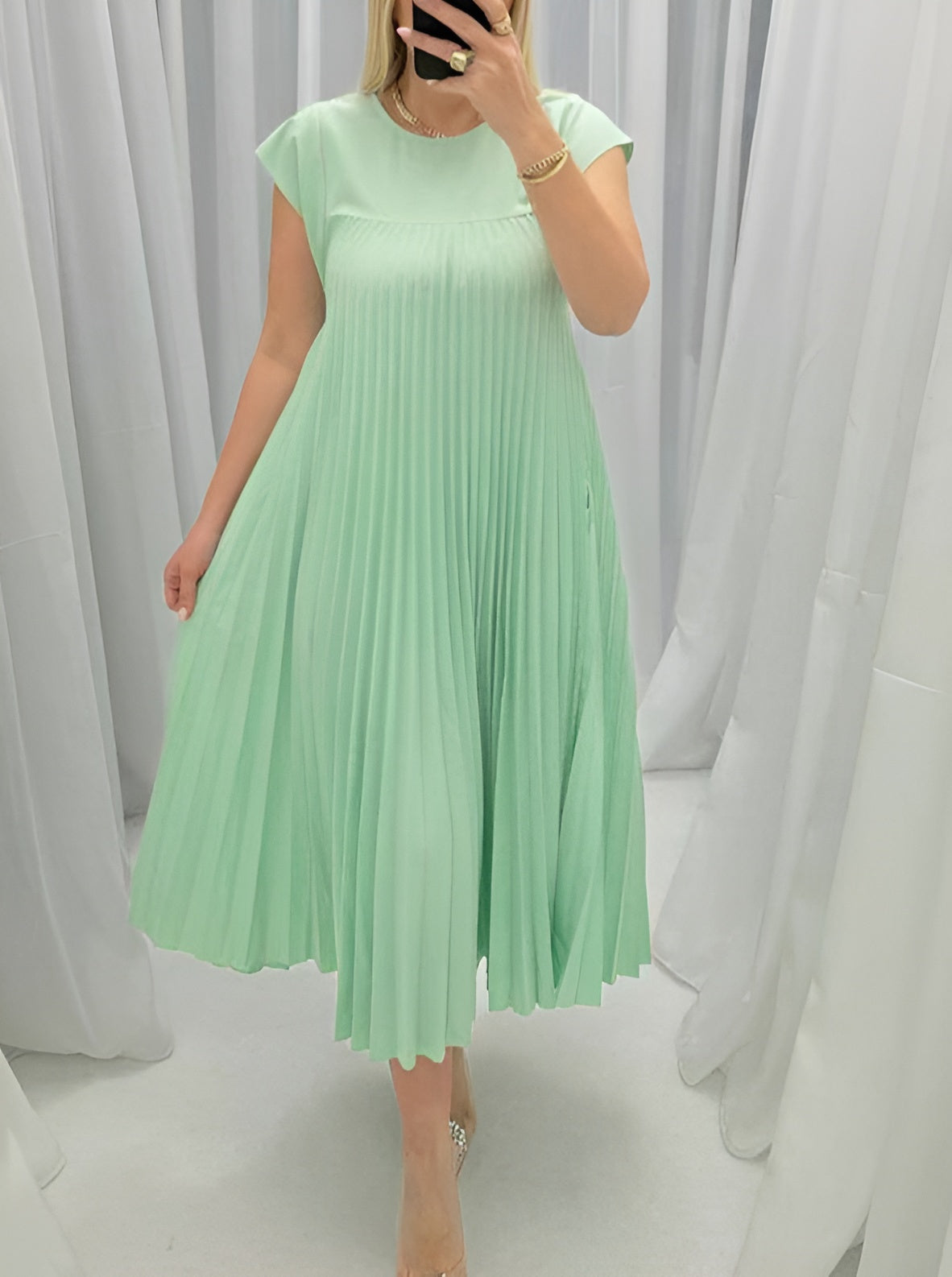 Simone ™| Light, refined pleated dress