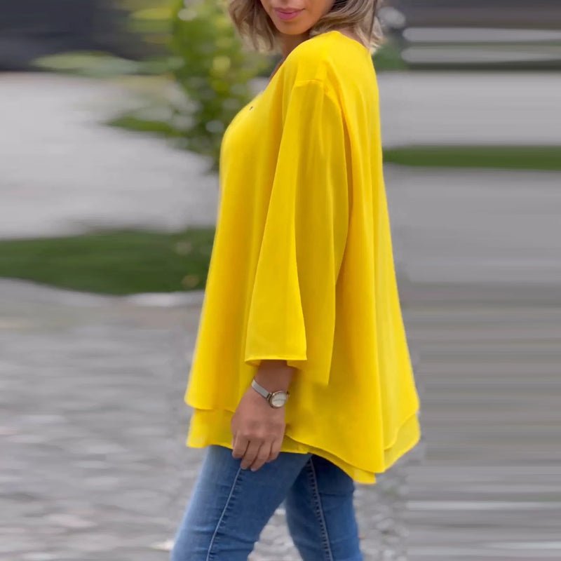 Lova™ | Chiffon blouse with zipper