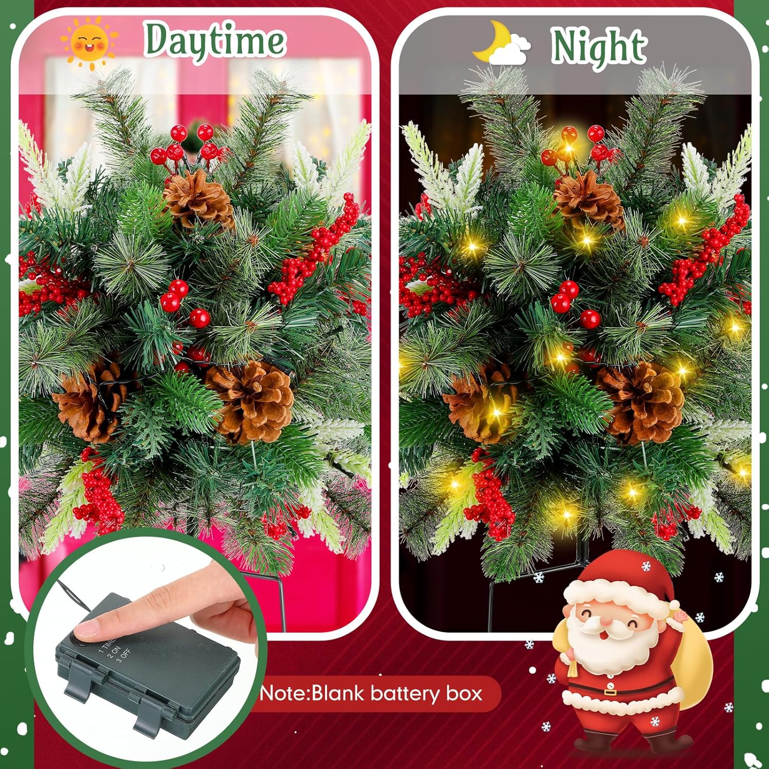 Ledsen™ ChristmasBushes: Buiten LED Verlicht Kerst Struiken Plantenbak Vullers