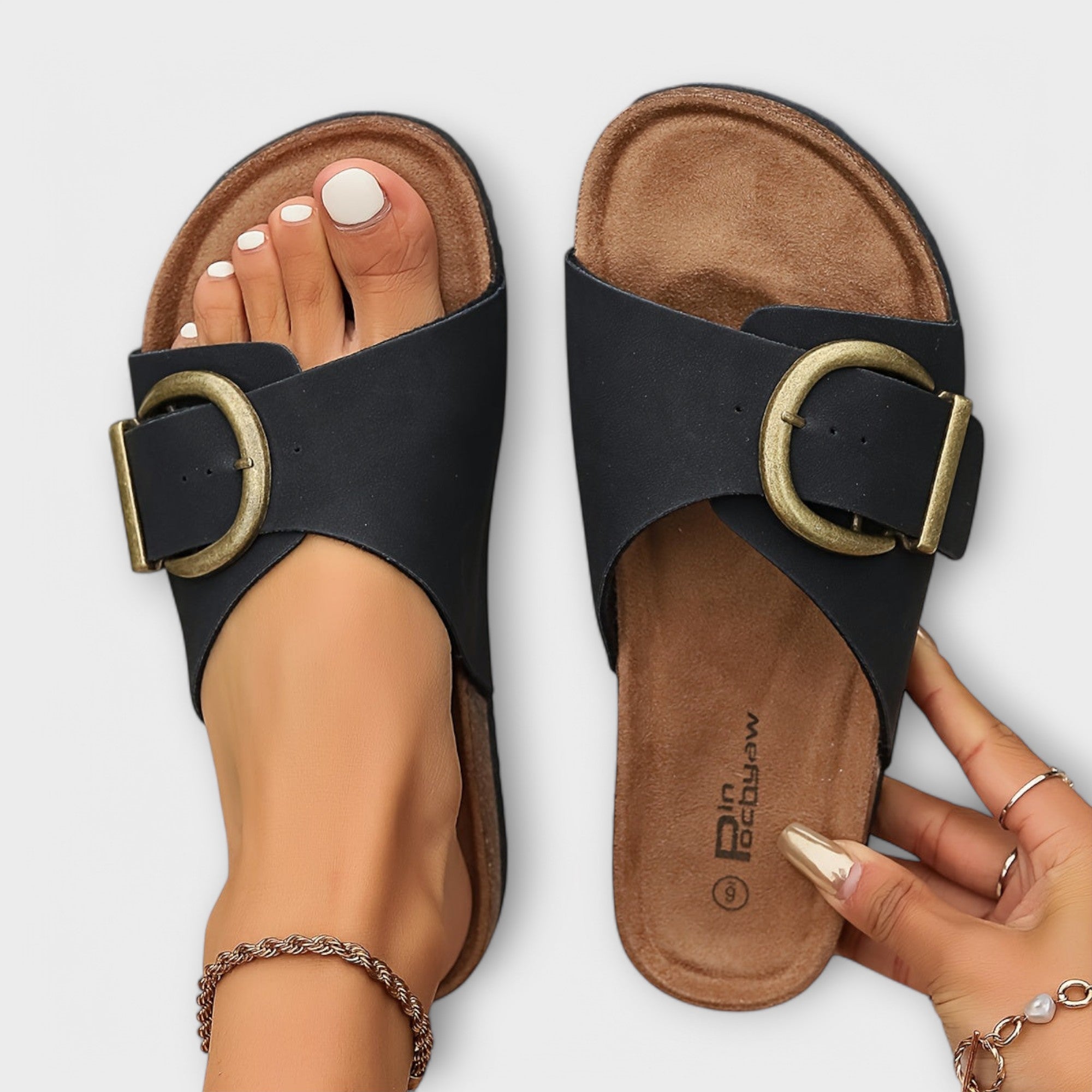 Margie™ | Women's cork mule with buckle and strap design