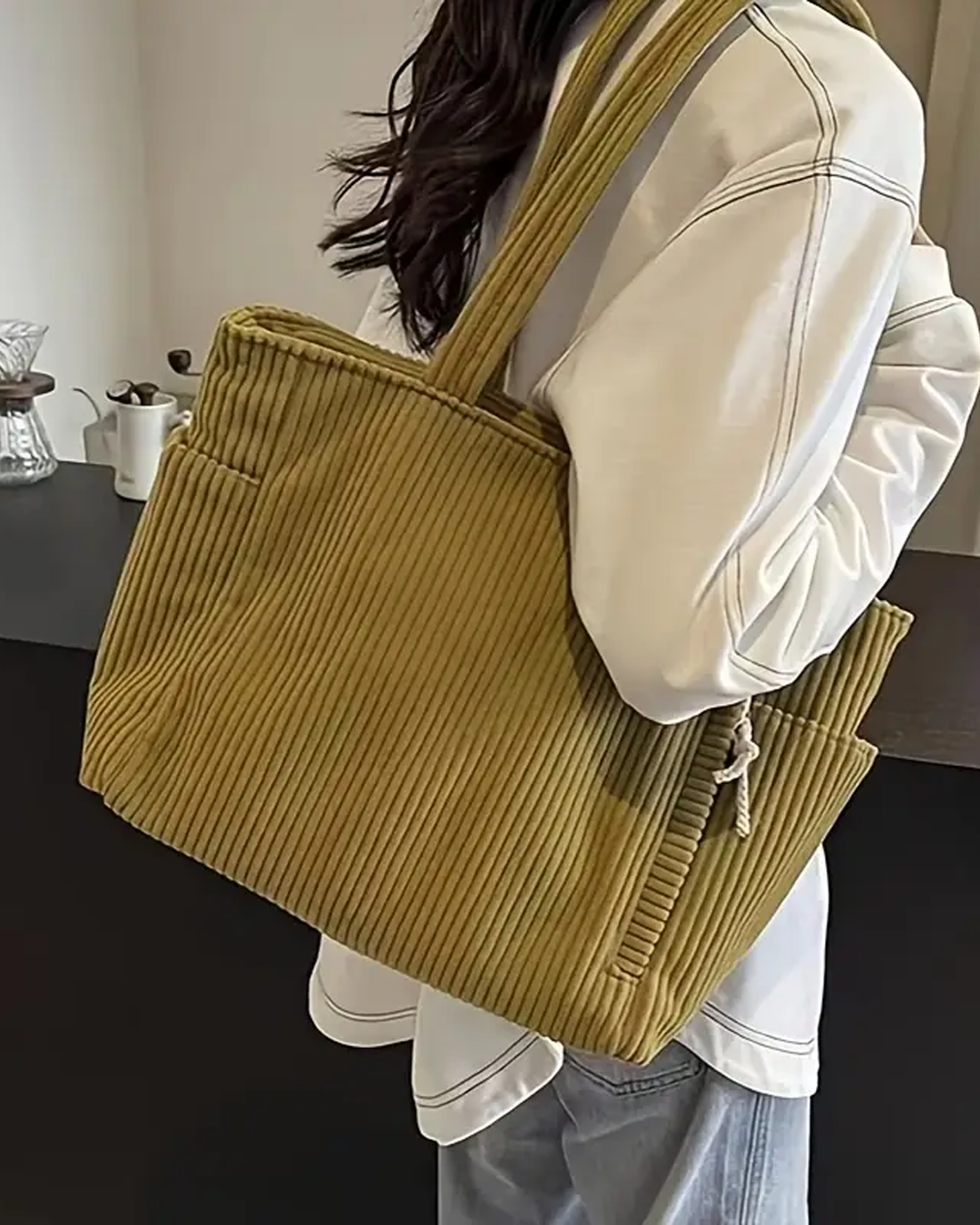 Tilda™ | Ribbed Tote Bag with Cord Detail
