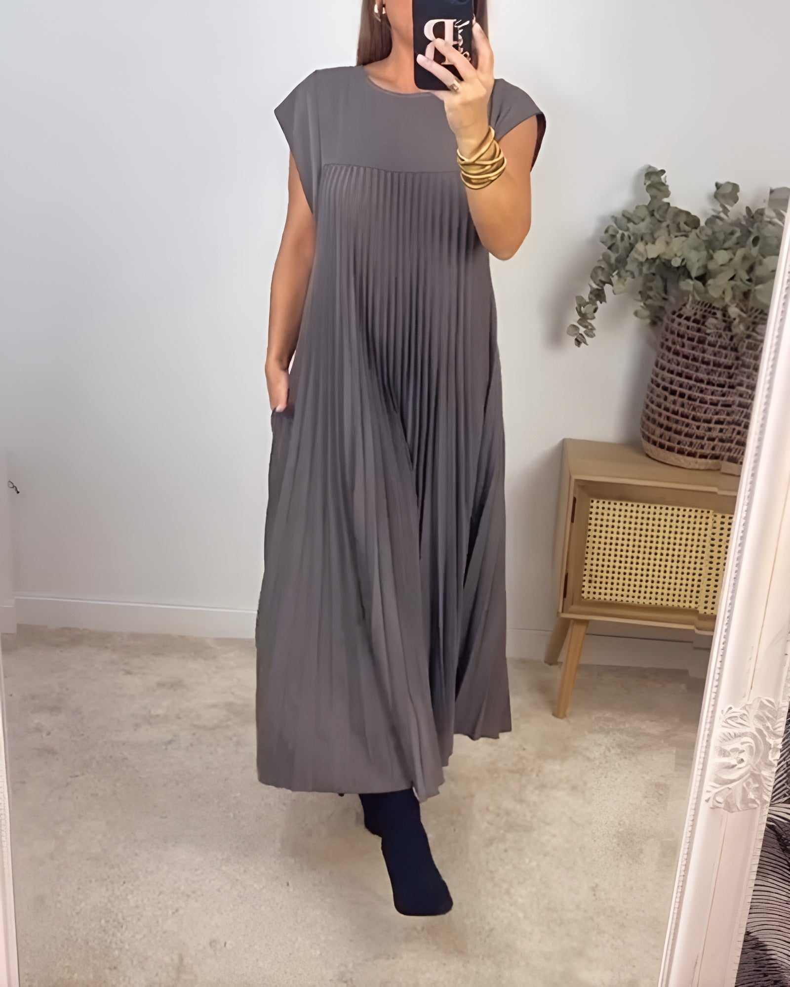 Simone ™| Light, refined pleated dress