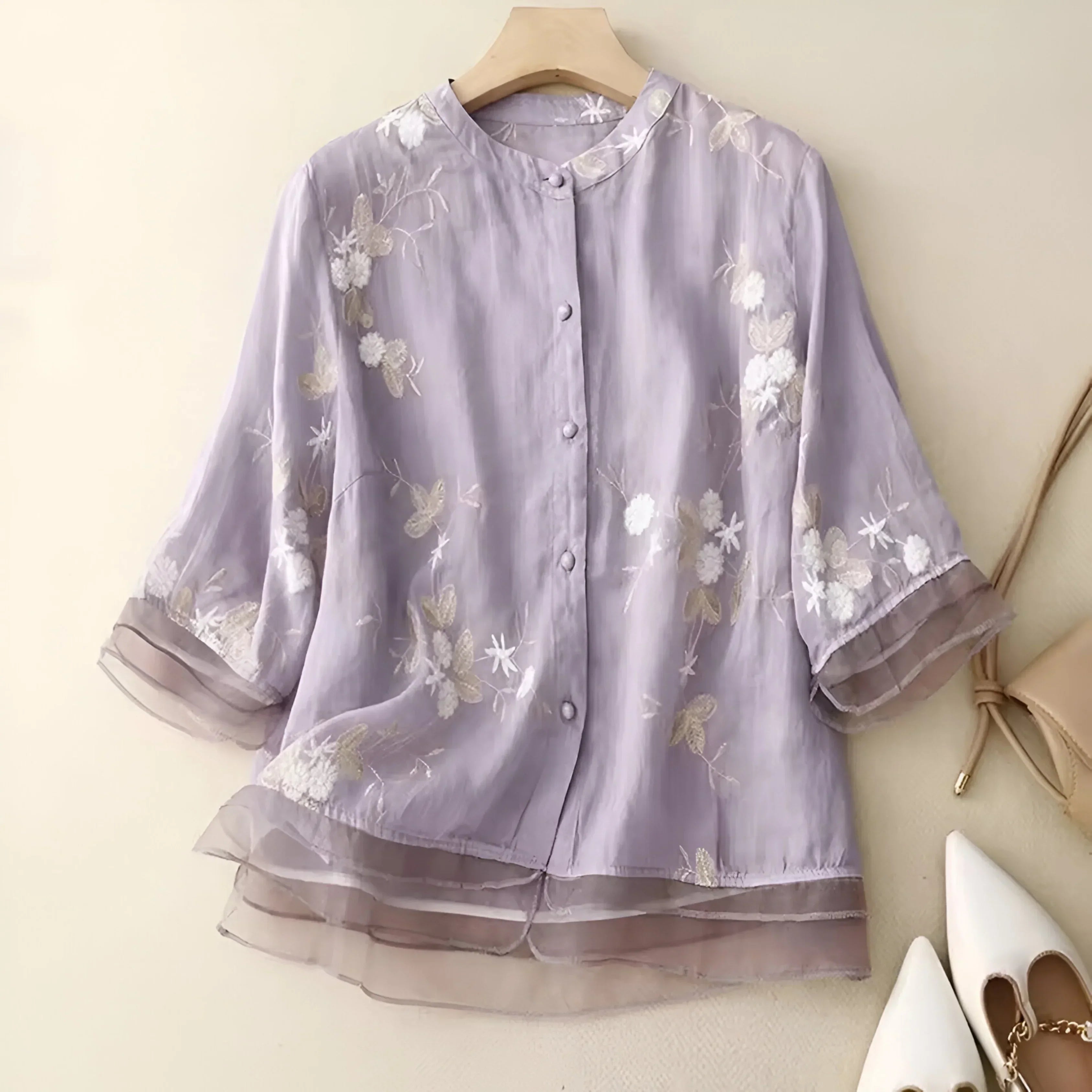Mila™ | Embroidered cotton top