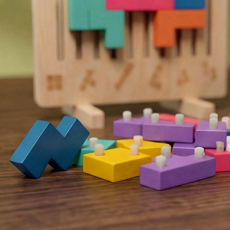 Montessori Houten Tetris - Educatief Stapelspel