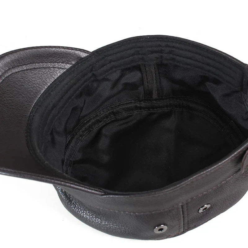 Sage & Moss™ | Vintage Leather Military Cap