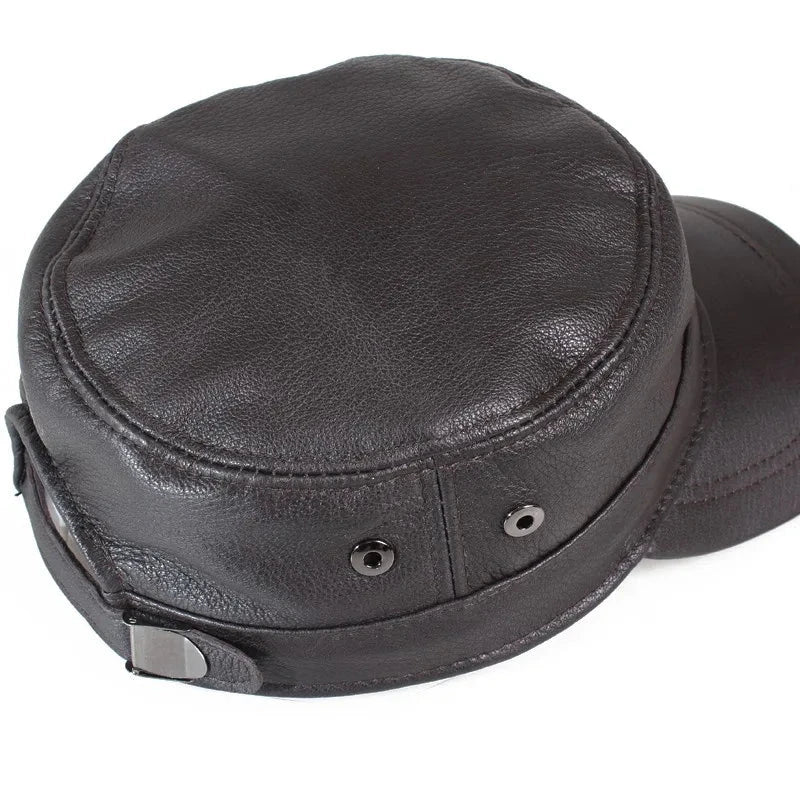 Sage & Moss™ | Vintage Leather Military Cap